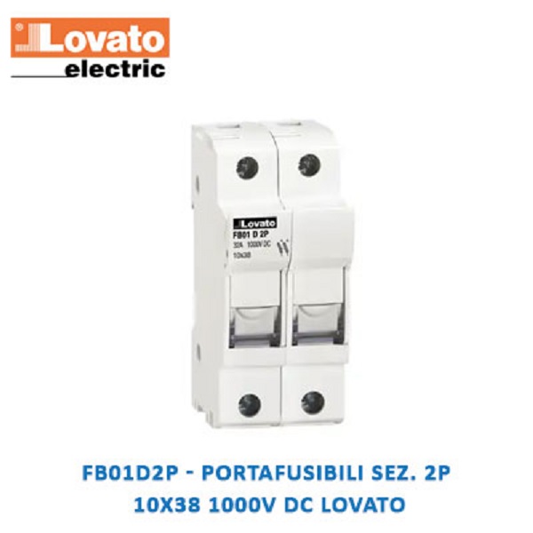 Portafusibile DIN 2P 10,3x38 1000V DC Fotovoltaico